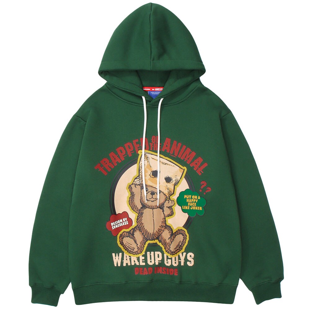 Baggy Mania Hoodie Furry Bear College Style