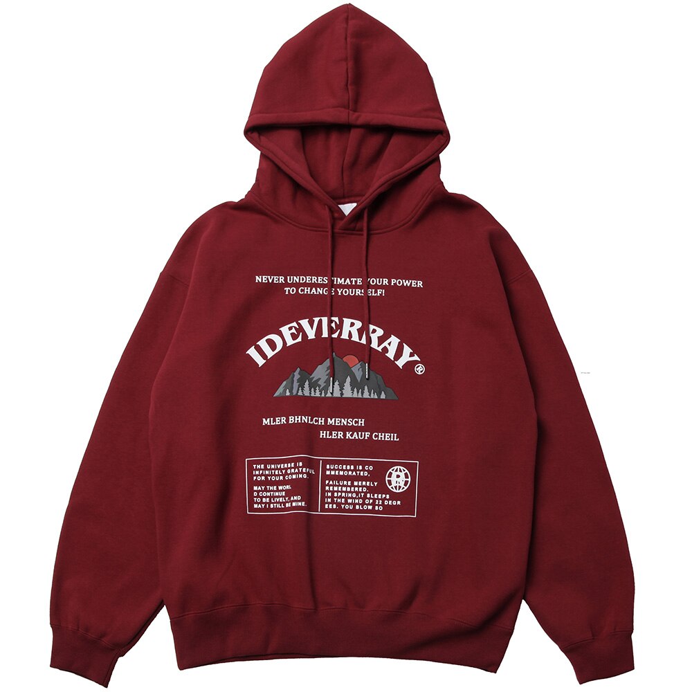 Baggy Mania Hoodie Mountain Letter Vintage