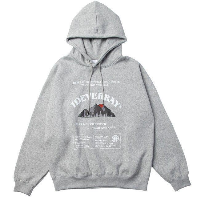 Baggy Mania Hoodie Mountain Letter Vintage