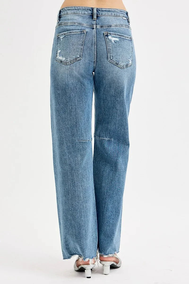 Baggy Mania Wide Baggy Leg Tie Washed Jeans