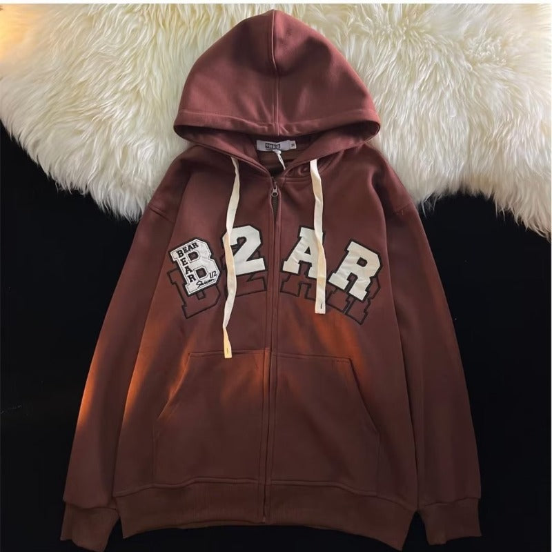 Long Sleeve Jacket Baseball Collar Baggy Coat