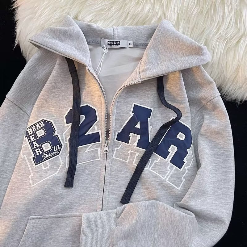 Long Sleeve Jacket Baseball Collar Baggy Coat