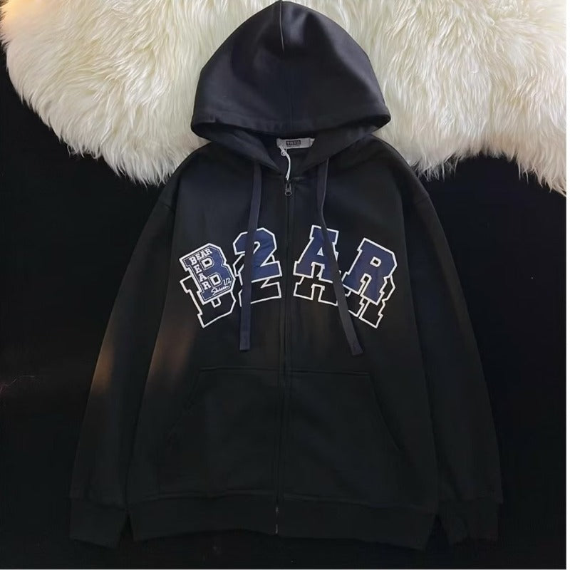 Long Sleeve Jacket Baseball Collar Baggy Coat